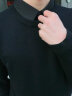 真维斯（Jeanswest）毛衣男士秋冬季新款圆领套头针织衫内搭时尚厚款舒适弹力保暖上衣 黑色-圆领 XL码 135-150斤 实拍图