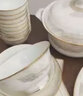 yomerto碗家用2025新款陶瓷飯碗面碗碗盤景德鎮(zhèn)輕奢餐具中式碗碟套裝家用 大好河山10人56件套配富貴煲 曬單實拍圖