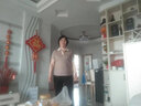 纖飛露翻領(lǐng)短袖t恤女新款夏季冰絲棉質(zhì)寬松中年媽上衣條紋短款polo衫T恤 卡其 L 建議穿95-109斤 曬單實(shí)拍圖