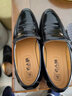 老人頭皮鞋男士正裝鞋真皮男鞋內增高鞋隱形增高6CM商務(wù)洞洞透氣尖頭鞋 黑色 40 【皮鞋尺碼，可咨詢(xún)客服】 曬單實(shí)拍圖