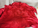 恒源祥新中式國風(fēng)盤(pán)扣桑蠶絲外套女長(cháng)袖春秋季新款媽媽唐裝提花真絲上衣 紅 L 曬單實(shí)拍圖