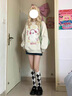 妙奕嘉加絨衛(wèi)衣女潮流秋冬季女士外套衣服女裝女生加厚無帽學(xué)生女款衛(wèi)衣 聽音樂貓白白灰色【春秋薄款】 L 【建議105-120斤】 曬單實(shí)拍圖