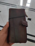 曼尼瓊詩（VUNIQSON）品牌錢包男士真皮長款高檔百搭卡包復(fù)古潮流大容量手拿包男 咖啡色 曬單實(shí)拍圖