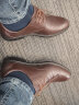 红蜻蜓舒适商务休闲时尚系带皮鞋男士正装德比婚鞋 WTA73762 棕色 43 实拍图