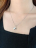 中國黃金（CHINA GOLD）四葉草白金項鏈女士鉆石吊墜時(shí)尚首飾品七夕情人節禮物送女友老婆 白金真鉆吊墜-配999銀鏈 曬單實(shí)拍圖