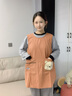 凱柚日系可愛(ài)小熊長(zhǎng)袖圍裙女廚房家用做飯防油防污罩衣家務(wù)圍腰工作服 小熊無(wú)袖罩衣-橙 曬單實(shí)拍圖