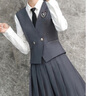 古緹琪學院風小西裝外套女春秋校服新款JK制服洋氣英倫風西服百褶裙套裝 藍色西裝+藍格百褶裙+白襯衫 XXL【適合119-128斤】 曬單實拍圖