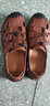 LZDZN鏤空夏天男鞋子包頭男士涼鞋真皮鞋涼拖拖鞋中年爸爸開(kāi)車(chē)沙灘外穿 棕色 40 曬單實(shí)拍圖