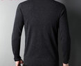 恒源祥100%純羊毛衫男士假兩件V領(lǐng)純色休閑潮流打底衫男裝 黑灰 L 175 曬單實(shí)拍圖
