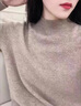 鄂爾多市產(chǎn)羊絨世家秋冬季新半高領(lǐng)羊絨衫女士毛衣打底衫羊絨針織 原絨駝 S 曬單實(shí)拍圖