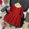 暖冬鴨鴨2025秋冬韓版洋氣女童針織衫公主連衣裙毛衣兒童女寶寶百搭 紅色 100 曬單實拍圖