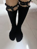 JIOESC可愛(ài)洛麗塔蝴蝶結花邊中筒瑪麗珍蕾絲襪日系黑色jk小腿襪子女春秋 白色 曬單實(shí)拍圖