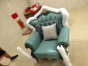 伯爵华府 沙发 欧式沙发组合 客厅实木真皮沙发雕花大户型 欧美别墅沙发 HT-8052沙发/单双三(蓝绿) 实拍图