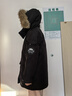 艾珠兒（Aizhuer）大毛領(lǐng)派克服羽絨棉服女冬季新款工裝連帽加厚保暖棉襖棉衣外套潮 黑色 M （建議100-110斤） 曬單實(shí)拍圖