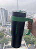 樂(lè )扣樂(lè )扣保溫杯大容量吸管杯男士女生便攜不銹鋼水杯學(xué)生巨無(wú)霸大肚杯子 黑色1200ml 曬單實(shí)拍圖