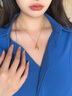 中國黃金（CHINA GOLD）葫蘆黃金項鏈女款足金福祿吊墜鎖骨鏈婦女節生日禮物送女友老婆 葫蘆吊墜【配S925鏈】約0.5-0.6g 曬單實(shí)拍圖