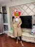 HMRSV風衣女中長款2025春秋新款韓版小個子流行英倫風大衣過膝外套上衣 卡其色 S （建議體重80-95斤） 曬單實拍圖