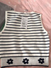 Teenie Weenie小熊女裝休閑簡(jiǎn)約夏季條紋短款針織背心替換打底外穿 撞色 M 165 曬單實(shí)拍圖