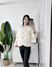 德瑪納（dme）【舒適驚艷】冬季淑女風(fēng)圓領(lǐng)長(zhǎng)袖棉服女短款女外套 米白 L 曬單實(shí)拍圖