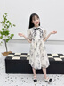 G.DUCKKIDS女童連衣裙2024新款夏裝兒童洋氣公主裙女大童國風(fēng)旗袍小女孩裙子 KK2401水墨畫旗袍雪紡連衣裙【杏 160cm(160cm) 曬單實拍圖