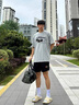 佘曼萊重磅純棉短袖t恤男夏季美式寬松男士半袖上衣打底衫ins學(xué)生男裝潮 花灰色 L 曬單實(shí)拍圖
