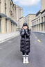 G.DUCKKIDS初中生羽絨服女學(xué)生冬季外套中長(cháng)款2025新款時(shí)尚加厚少女大童冬裝 黑色服 140 cm 曬單實(shí)拍圖