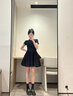 GARNUO黑色連衣裙子女2025新款夏季法式茶歇小個子高級感赫本風(fēng)收腰短裙 黑色 M【101-110斤】 曬單實拍圖