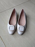 金利來(lái)（Goldlion）女鞋淺口一腳蹬尖頭平底鞋通勤工作單鞋女-66111005321P-米白-38 曬單實(shí)拍圖
