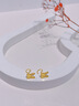 中國(guó)黃金（CHINA GOLD）黃金耳釘女士足金兔子耳朵蜂巢耳釘七夕情人節(jié)禮物送女友老婆 兔子耳釘金重約2.3g*多退少補(bǔ) 曬單實(shí)拍圖