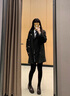 桂岐打底褲女外穿2025新款春秋加厚加絨高腰秋褲保暖棉褲黑色連褲襪 打底褲黑色踩腳【龍爪毛】 曬單實(shí)拍圖
