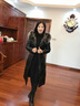蔻伊婭羽絨服女中長(zhǎng)款2025秋冬季新款修身皮衣狐貍毛領(lǐng)連帽外套女裝 黑色【深灰狐貍毛領(lǐng)】 XL 建議115-125斤 曬單實(shí)拍圖
