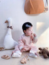 湯尼倍兒 德絨秋冬季嬰兒連體衣女寶寶打底加厚保暖睡衣家居爬服 粉紅色 66cm 曬單實(shí)拍圖