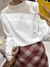 名創(chuàng  )優(yōu)品（MINISO）半高領(lǐng)打底衫男秋冬青少年男裝長(cháng)袖T恤男女情侶加厚德絨長(cháng)袖體恤 【加厚半高領(lǐng)】白色(純色) M 170 (體重100-120斤) 曬單實(shí)拍圖