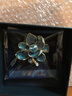 唐后（TH）富貴牡丹胸針女高檔奢華水晶胸花別針大衣西裝配飾老師禮物女 孔雀藍 曬單實(shí)拍圖