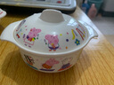 五和（WUHE）寶寶兒童餐具套裝家用輔食碗餐盤分格嬰兒水杯防燙耐摔節(jié)日送禮 粉色小豬佩奇套裝 曬單實拍圖