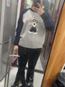 STARAITA聯(lián)名STA初中生圓領(lǐng)拼色插肩袖卡通毛衣女針織上衣高中學(xué)生內(nèi)搭大 黑色 S [80-100斤] 曬單實(shí)拍圖