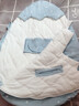 艾茵美嬰兒恒溫睡袋春秋冬款純棉防踢被一體式襁褓防寒新生兒睡袋 霧藍海島/0-3個(gè)月（10-20℃） 曬單實(shí)拍圖