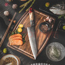 冠(含刀鞘) 大馬士革鋼日式廚房刀具套裝水果切肉菜刀日本AUS10鋼芯 DMS-121A廚師刀【含刀鞘】 曬單實拍圖