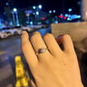 DR.KU莫桑鉆戒D色一克拉雪花男女情侶一對結(jié)婚求婚訂婚戒指送女友禮物 【永恒的愛】情侶對戒 開口（可調(diào)節(jié)大?。?曬單實拍圖