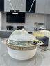 瑞玖精美浮雕金大氣骨瓷湯鍋帶蓋大湯碗湯盆盛湯別墅樣板間餐具盆蓋碗 27cm 凡爾賽浮雕金大湯鍋 曬單實(shí)拍圖