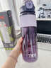 TKK水杯大容量1000ml夏季男士便攜塑料泡茶杯食品級耐高溫防摔吸管杯 耀石紫1000ml【直飲+吸管】 曬單實(shí)拍圖
