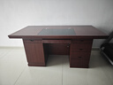 盛浪辦公桌老板桌職員桌油漆桌寫(xiě)字臺貼木皮中班臺主管桌三抽1.6m 曬單實(shí)拍圖