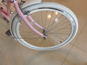 鳳凰（Phoenix）自行車(chē)女男成年大人青少年大中小學(xué)生普通勤城市復古輕便公路單車(chē) 時(shí)尚水滴【超輕/超省力】彩胎/粉紫 24寸【適合身高145-165厘米】 曬單實(shí)拍圖