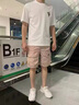謙集（QIANJI） 2024夏季新款T恤男潮流印花文藝青年短袖體恤衫重磅高支棉男上衣 綠色 【HJ8808】 L 適合115-130斤穿 曬單實(shí)拍圖