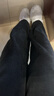 逸陽(yáng)加絨窄版直筒褲女高腰顯瘦通勤休閑闊腿秋冬厚款長(cháng)褲子 黑色 26 曬單實(shí)拍圖
