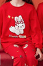 頂瓜瓜兒童睡衣套裝純棉長(cháng)袖家居服女童紅色本命年春秋季兔年 紅色140 曬單實(shí)拍圖