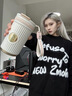 Vanow勛章咖啡杯保溫杯陶瓷內(nèi)膽女高顏值新款便攜吸管便攜隨行水杯子 杏子白500ml【316不銹鋼內(nèi)膽】 曬單實(shí)拍圖