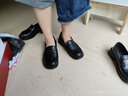 富貴鳥(niǎo)皮鞋女單鞋深口樂(lè )福鞋小皮鞋女?huà)寢屝嫫W(xué)生通勤女鞋復古英倫風(fēng) FG506黑色 35 曬單實(shí)拍圖