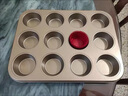 4/6/12多連圓形平杯烤盤(pán)金色黑色不粘杯子蛋糕模具馬芬杯烘焙模具 4連黑色烤盤(pán)【送油刷】 曬單實(shí)拍圖