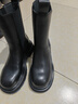 他她（TATA）厚底切爾西靴女款2024冬季 黑(鞋底藍) 38 曬單實(shí)拍圖
